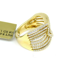 Load image into Gallery viewer, 1.19ct genuine diamond 18k yellow Gold Women wide anniversary band Ring Size 6.5