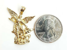 Load image into Gallery viewer, New 14k yellow gold saint Michael pendant charm fine religious gift jewelry 3.5g