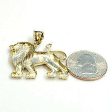 Load image into Gallery viewer, 10k yellow solid Gold lion full body Pendant charm Leo zodiac fine jewelry 4.8g