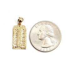 Load image into Gallery viewer, 14k yellow gold tablets of law ten commandments Jewish Israel torah pendant 1.5g