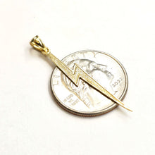 Load image into Gallery viewer, New 14k yellow gold lightning bolt pendant charm gift fine jewelry 0.8g