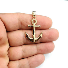 Load image into Gallery viewer, New 14k yellow Gold anchor Pendant polished charm gift fine jewelry 2.4g