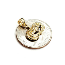 Load image into Gallery viewer, 14k yellow gold pumpkin pendant charm Halloween scary spooky fine jewelry 1.7g