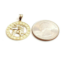 Load image into Gallery viewer, New 10k yellow Gold round lion Leo zodiac sign Pendant charm fine jewelry 2.4g