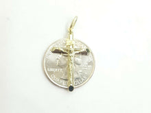 Load image into Gallery viewer, New 10k yellow gold hollow cross Jesus pendant charm fine jewelry religious 1.5g