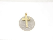 Load image into Gallery viewer, New 14k two tone gold cross Jesus pendant charm fine gift religious jewelry 1.1g