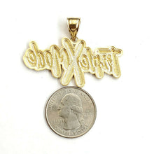 Load image into Gallery viewer, 10k yellow Gold Triple X Mode word Pendant charm diamond cut fine jewelry 7.2g