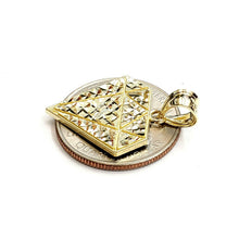 Load image into Gallery viewer, 10k yellow gold diamond shape pendant charm fine gift jewelry diamond cut 1.9g