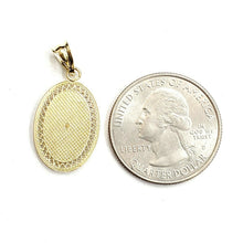 Load image into Gallery viewer, 10k two tone gold oval praying hands pendant charm diamond cut fine jewelry 1.8g