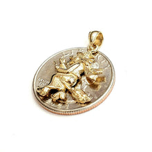 Load image into Gallery viewer, New 14k yellow Gold solid Witch on Broom Pendant charm Gift fine jewelry 2.7g