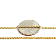 Load image into Gallery viewer, 10K yellow gold 2mm thin Hollow Cuban Miami chain Necklace fine jewelry 20" 2.7g