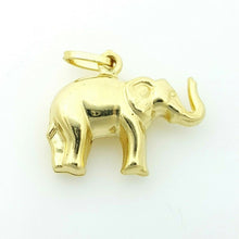 Load image into Gallery viewer, 14k yellow Gold hollow elephant 3D Pendant charm fine gift jewelry lucky 1.9g
