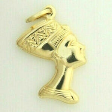 Load image into Gallery viewer, 14k yellow Gold 3D hollow egyptian queen nefertiti head Pendant fine gift 2.1g