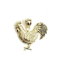 Load image into Gallery viewer, 14k yellow Gold rooster chicken bird Pendant charm diamond cut fine jewelry 2.9g