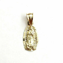 Load image into Gallery viewer, 14k gold tiny virgin Mary Guadalupe pendant diamond cut religious jewelry 0.9g