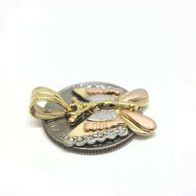 Load image into Gallery viewer, New 14k tri color solid Gold butterfly full body Pendant charm gift jewelry 4.2g