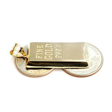 Load image into Gallery viewer, New 10k Yellow Gold 999.9 fine 3D gold bar brick bar Pendant charm jewelry 6.5g