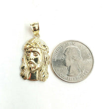 Load image into Gallery viewer, 10k yellow gold Jesus face head pendant charm fine gift religious jewelry 2.4g