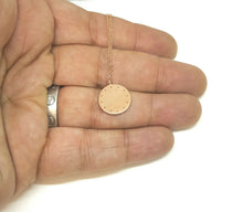 Load image into Gallery viewer, 14k rose Gold 0.09ct Diamond name tag ID women necklace 18" adjustable chain