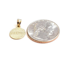 Load image into Gallery viewer, 14k yellow Gold tiny round seven wishes Friendship Pendant charm jewelry 1g