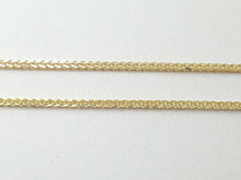 Load image into Gallery viewer, New 14K Yellow Gold Square Spiga (Wheat) Chain Necklace 0.8mm jewelry 1.6g 20"