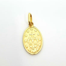 Load image into Gallery viewer, New 14k yellow gold oval virgin Miraculous Milagrosa pendant religious gift 1.7g