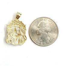 Load image into Gallery viewer, 10k yellow gold Jesus face head pendant charm fine religious jewelry unisex 2.5g