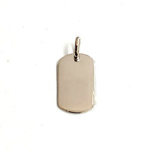 Load image into Gallery viewer, New 14k white Gold solid tiny dog tag name tag Pendant charm shiny jewelry 2.3g