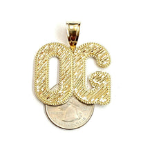 Load image into Gallery viewer, 10k yellow Gold OG original gangster word Pendant diamond cut fine jewelry 6.7g