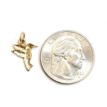 Load image into Gallery viewer, New 14k yellow Gold Tiny Solid Hummingbird Pendant charm gift fine jewelry 0.7g