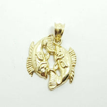 Load image into Gallery viewer, 10k yellow Gold Pisces fish zodiac Pendant charm fine gift jewelry unisex 2.1g