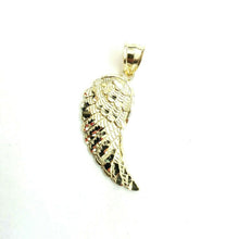 Load image into Gallery viewer, 10k Yellow Gold Single Angel Wing Pendant Diamond Cut Unisex fine jewelry 1.3g