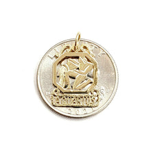 Load image into Gallery viewer, 14k yellow Gold Aquarius zodiac sign astrology Pendant charm fine jewelry 1.4g