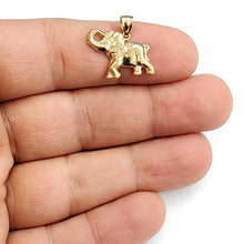 Load image into Gallery viewer, 14k yellow Gold elephant Pendant charm unisex fine gift good luck jewelry 1.3g