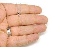 Load image into Gallery viewer, New 14k white Gold 0.18Ct real Diamond & ruby necklace gift 18" adjustable chain