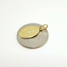 Load image into Gallery viewer, New 14k yellow gold oval virgin Miraculous Milagrosa pendant religious gift 1.7g