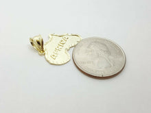 Load image into Gallery viewer, 10k yellow gold Africa continent outline map pendant charm fine gift unisex 1.7g