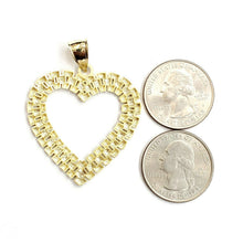 Load image into Gallery viewer, New 10k yellow gold heart pendant charm love Amor fine gift women jewelry 5.1g
