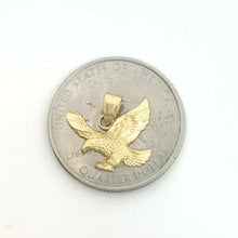 Load image into Gallery viewer, New 14k yellow Gold small eagle Pendant charm bird gift fine jewelry unisex 0.9g