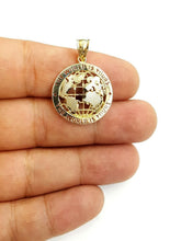 Load image into Gallery viewer, New 10k yellow gold round globe planet earth world map pendant jewelry 0.89" 2g