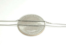 Load image into Gallery viewer, New 14K white Gold 0.80mm Square Box Chain Necklace fine gift jewelry 2.5g 24"