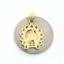 Load image into Gallery viewer, 14k yellow Gold horseshoe Pendant cubic zirconia lucky gift fine jewelry 2.2g
