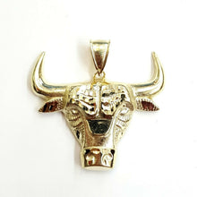 Load image into Gallery viewer, 10k yellow solid Gold Taurus bull zodiac Pendant charm fine gift jewelry 6.4g