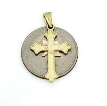 Load image into Gallery viewer, New 14k gold cross espirito Santos pendant fine religious jewelry fine gift 1.4g
