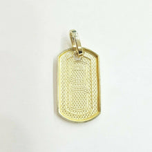 Load image into Gallery viewer, New 10k yellow Gold solid dog tag Pendant charm shiny fine gift jewelry 2.1g