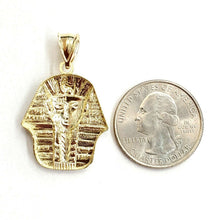 Load image into Gallery viewer, 10k yellow solid Gold Egyptian pharaoh king head Pendant jewelry fine gift 3.3g