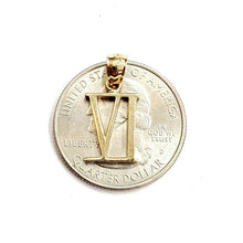 Load image into Gallery viewer, New 14KT Yellow Gold Solid Roman number 6 Pendant charm gift Fine Jewelry 1.2g
