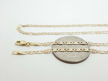 Load image into Gallery viewer, New 10K tri color gold 2.5mm valentino chain Necklace fine gift jewelry 3.8g 22"