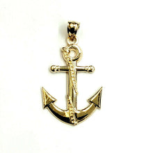 Load image into Gallery viewer, New 14k yellow Gold anchor Pendant polished charm gift fine jewelry 2.4g