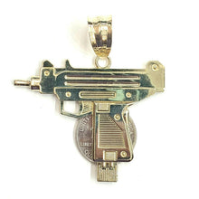 Load image into Gallery viewer, New 10k yellow Gold solid Uzi machine gun Pendant charm fine men's jewelry 9.3g